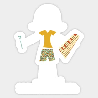 Funny Womens Xylophone Design Sticker